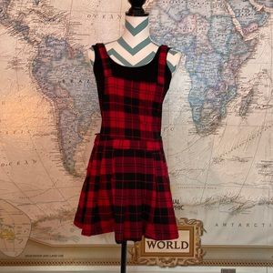 Cute Overall Skirt Black And Red Punk Grunge ⚠️DOES NOT INCLUDE BLACK TANK TOP⚠️